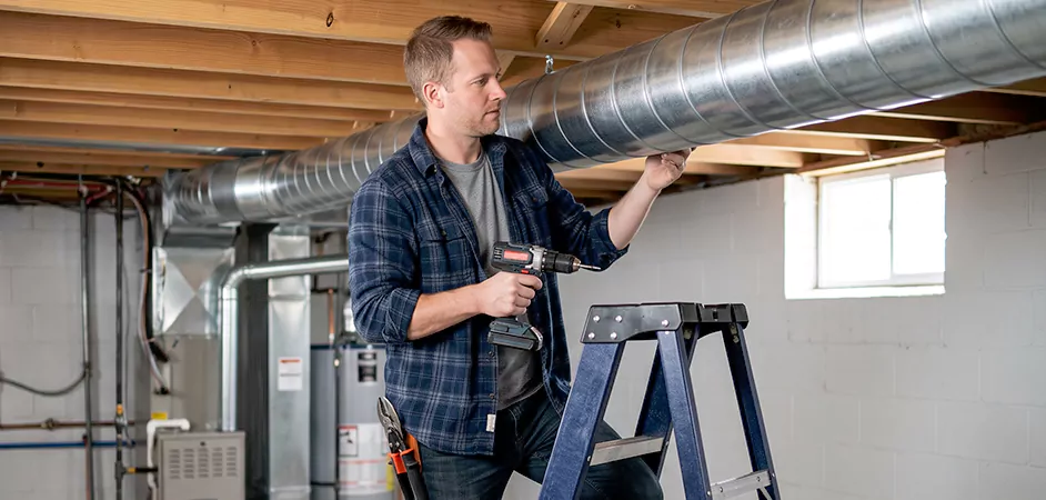 Exposed Spiral Ductwork in Plano